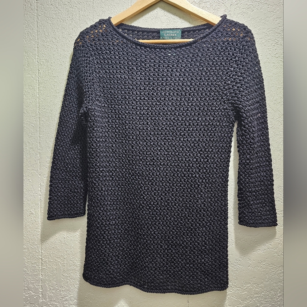 Lauren Ralph Black Knit Sweater size Medium